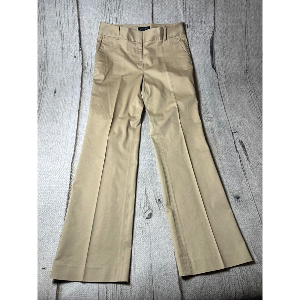 Talbots Heritage Trousers Women 6 Khaki Wide Leg Minimalist Professional